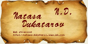 Nataša Dukatarov vizit kartica